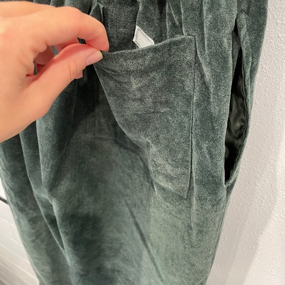 Green Velvet Joggers - Picture 7 of 9